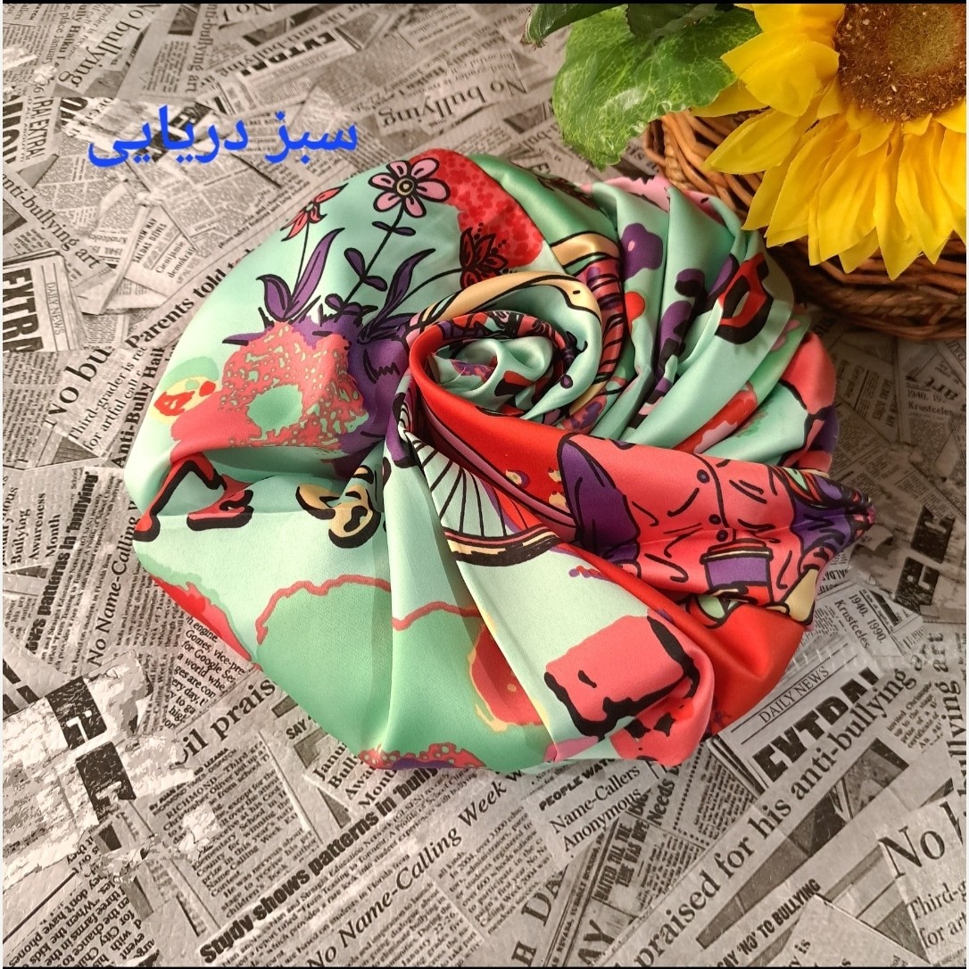 مینی اسکارف ابریشم مدل عروسک کد318رنگبندی ارسال رایگان