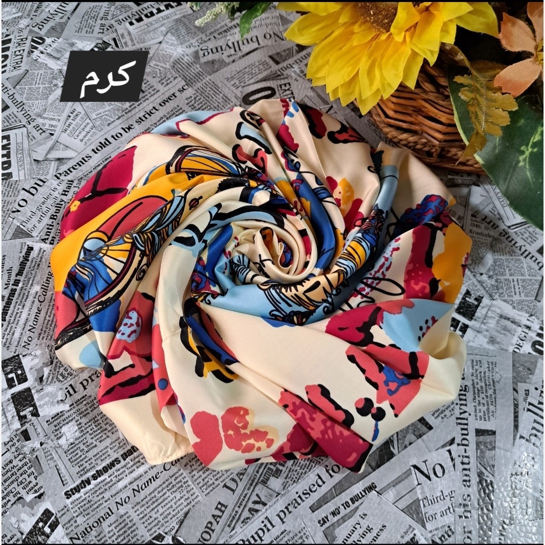 مینی اسکارف ابریشم مدل عروسک کد318رنگبندی ارسال رایگان