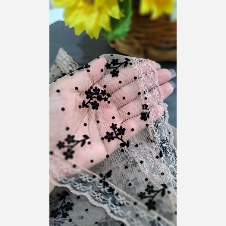 مینی اسکارف مجلسی سه گوش گل شکوفه ای کد303 فروش قسطی