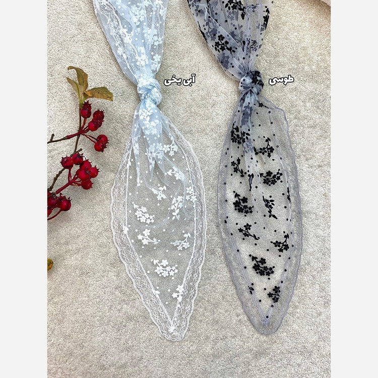 مینی اسکارف مجلسی سه گوش گل شکوفه ای کد303 فروش قسطی